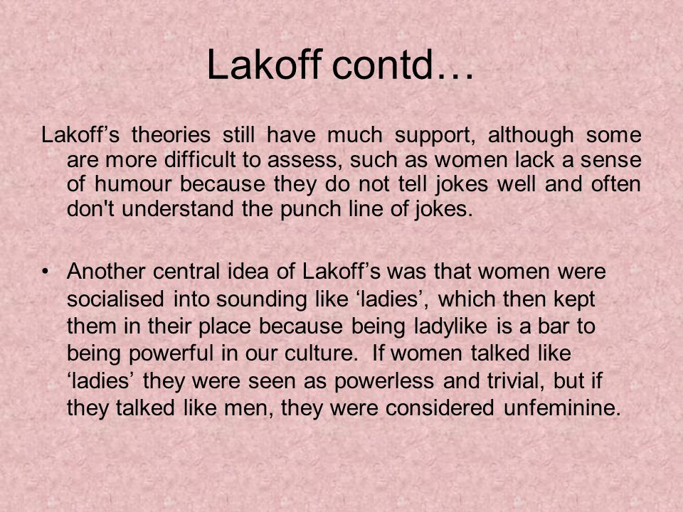 Lakoff theory 2025